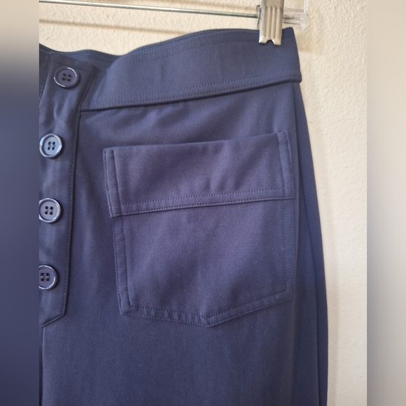 Halara High Waisted Button Multiple Pockets Casual Pants Navy Womens Size M - Picture 4 of 8
